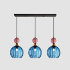Danish Creative Stripes Glass Round 1/3 Light Chandelier Lumendat