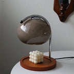 Vintage Glass Dome Solid Wood Base 1-Light Melting Wax Table Lamp Lumendat