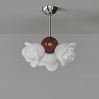 Contemporary Creative Rose Orb PE Iron LED Semi-Flush Mount Ceiling Light For Living Room