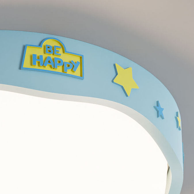 Lumendat Contemporary Creative Acrylic Cartoon Semicircle LED Flush Mount Ceiling Light For Bedroom Lumendat