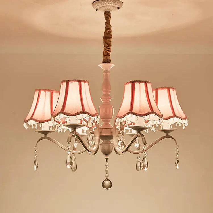 Modern Creative Cone Iron Crystal Fabric 5/6/8 Light Chandelier modern luxury lighting fixture