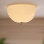 Nordic Minimalist Iron Round Glass Shade 4-light Flush Mount Ceiling Light