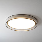 Nordic Luxury Round Fabric Brass Acrylic LED Flush Mount Ceiling Light BulbSquare