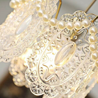 French Light Luxury Hardware Glass 1-Light Pendant Light