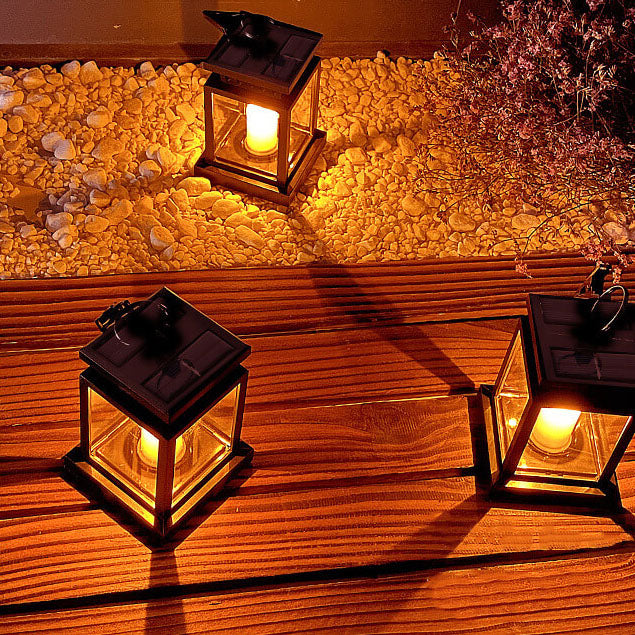 Solar Retro Candle Lantern LED Outdoor Hanging Light Lumendat