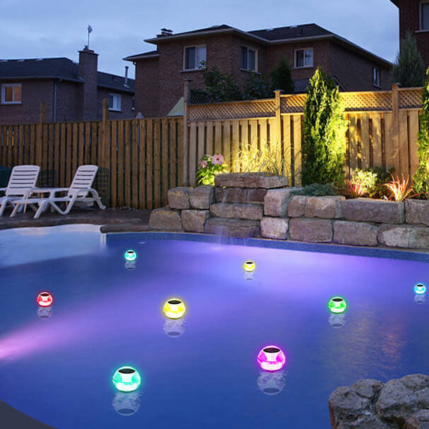 Modern Round Outdoor Waterproof Solar LED Water Drift Light Lumendat