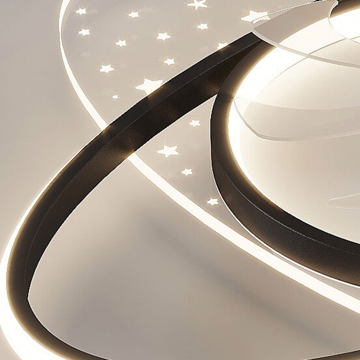 Lumendat Modern Creative Planet Star Effect LED Flush Mount Ceiling Fan Light Lumendat