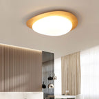 Nordic Iron Wood Grain Pebble LED Flush Mount Ceiling Light Lumendat