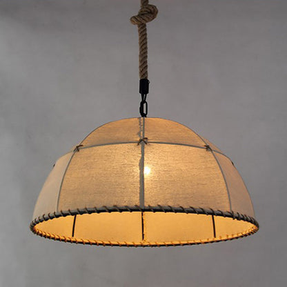 Traditional Rustic Fabric Semicircle Lampshade 1-light Pendant Light for Dining Room
