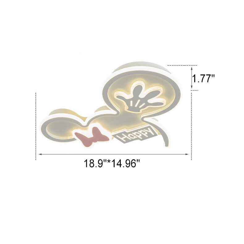 Lumendat Cartoon Creative Minnie LED Kids Flush Mount Ceiling Light Lumendat