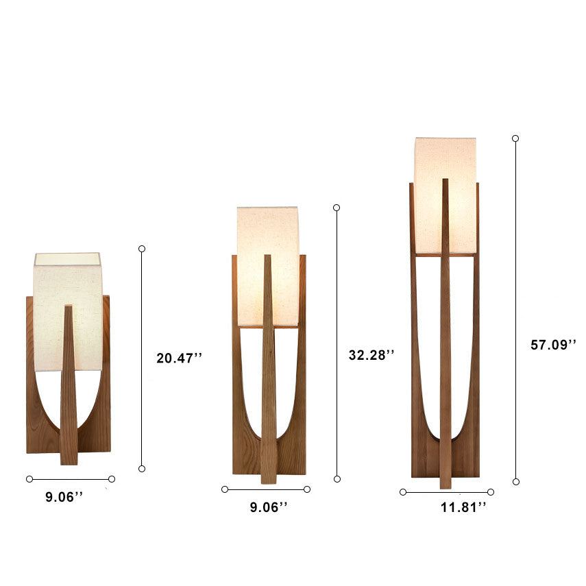 Modern Fabric Solid Wood 1-Light Standing Floor Lamps Lumendat