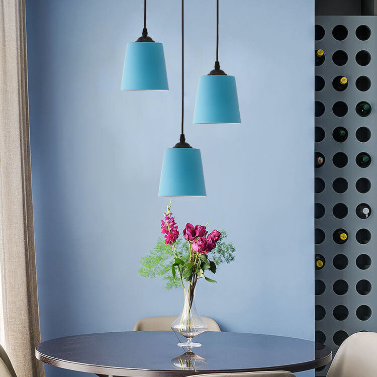 Nordic Macaron Cylinder Dome Metal 1-light Pendant Light BulbSquare