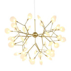Modern LED Firefly Branch Chandelier – 27 or 36 Lights, Gold & Black Lumendat