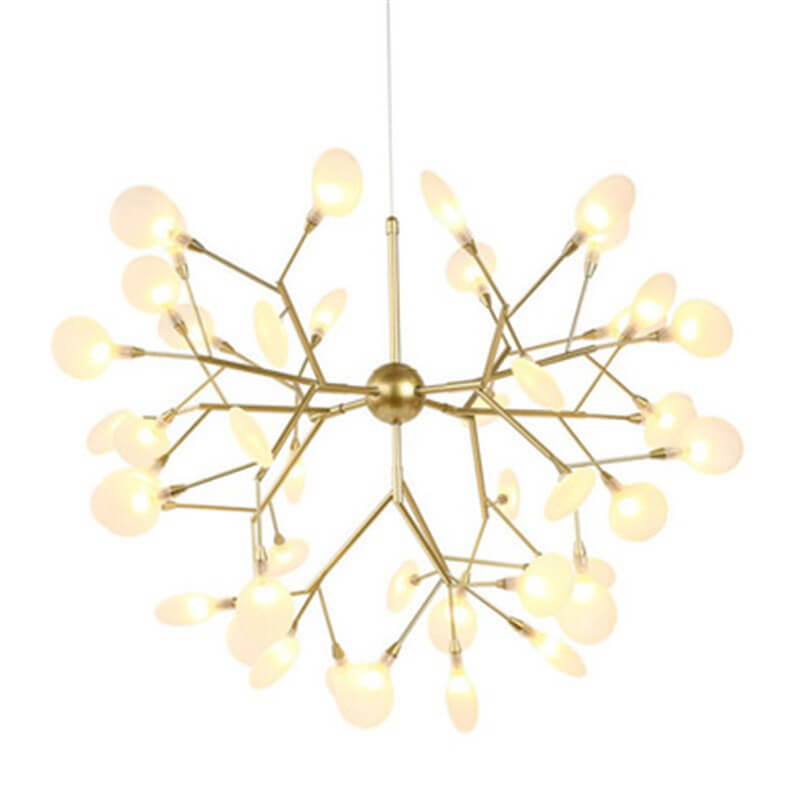 Modern LED Firefly Branch Chandelier – 27 or 36 Lights, Gold & Black