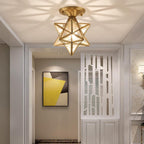 Modern 1-light Star Pentagram Shaped Semi-flush Mount Lighting