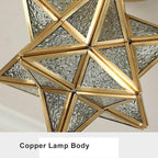 Modern 1-light Star Pentagram Shaped Semi-flush Mount Lighting