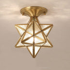 Modern 1-light Star Pentagram Shaped Semi-flush Mount Lighting