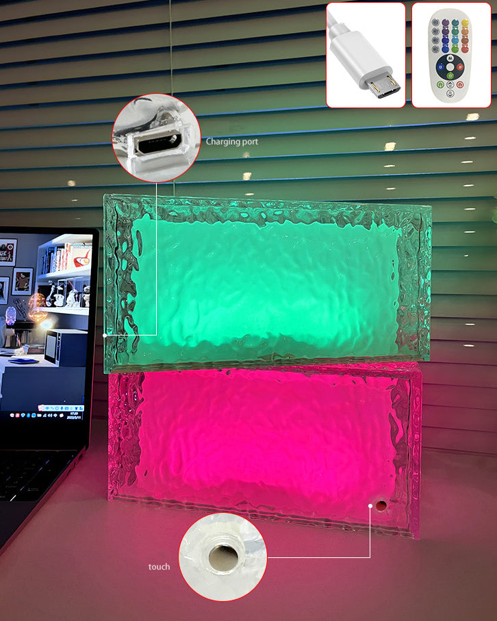 Creative Ice Cube Acrylic RGB LED Decorative Table Lamp Lumendat