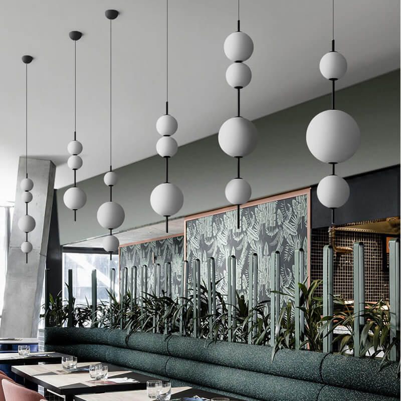 Modern Minimalist Creative Glass Ball LED Pendant Light BulbSquare