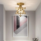 Modern 1-light Star Pentagram Shaped Semi-flush Mount Lighting