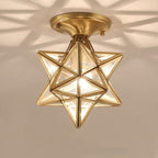 Modern 1-light Star Pentagram Shaped Semi-flush Mount Lighting