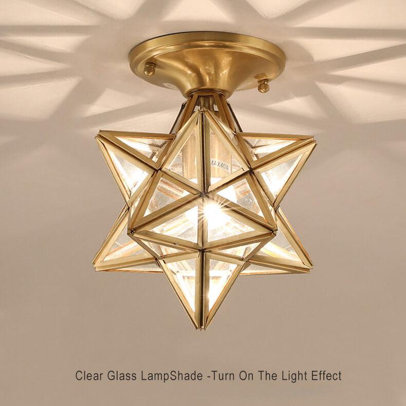 Modern 1-light Star Pentagram Shaped Semi-flush Mount Lighting