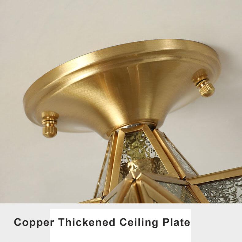 Modern 1-light Star Pentagram Shaped Semi-flush Mount Lighting