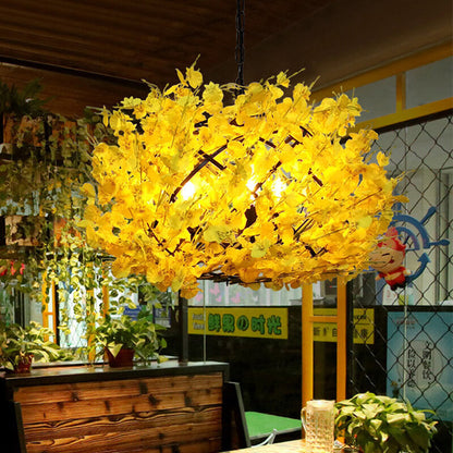 Creative Colorful 3-light Globe Flower Chandelier – Pink, Yellow & Blue