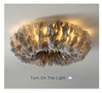 Modern Goose Feathers 1-Light Flush Mount Lighting Lumendat