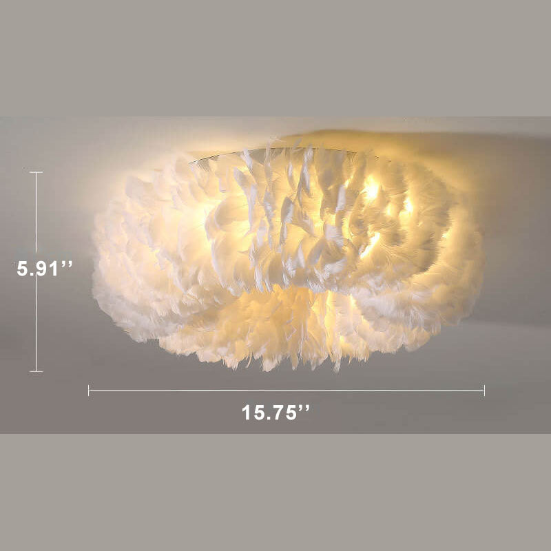 Modern Goose Feathers 1-Light Flush Mount Lighting Lumendat