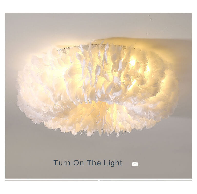 Modern Goose Feathers 1-Light Flush Mount Lighting Lumendat
