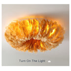 Modern Goose Feathers 1-Light Flush Mount Lighting Lumendat