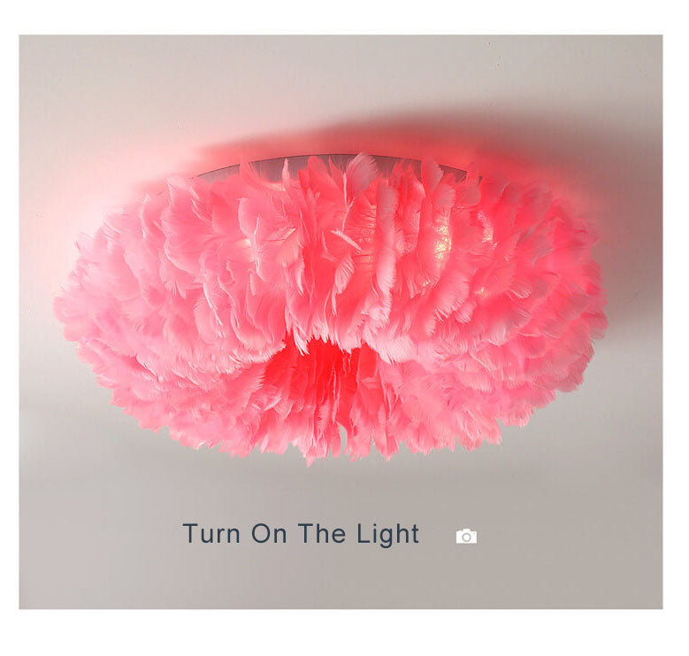 Modern Goose Feathers 1-Light Flush Mount Lighting Lumendat