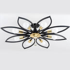 Nordic Light Luxury Wrought Iron Crystal 6/8-light Flush Mount Ceiling Light BulbSquare