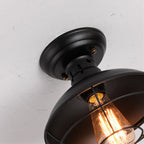 Contemporary Industrial Semicircle Iron 1-light Semi-flush Mount Ceiling Light for Living Room