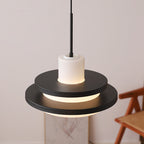 Traditional Vintage Round Cylinder Glass Iron 1-light Pendant Light for Living Room BulbSquare