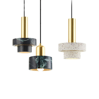 Modern Light Luxury Marble Metal 1-light Pendant Light