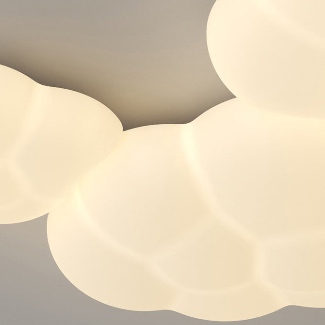 Contemporary Scandinavian Iron PE Cloud Shade LED Flush Mount Ceiling Light For Bedroom Lumendat