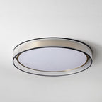 Nordic Luxury Round Fabric Brass Acrylic LED Flush Mount Ceiling Light BulbSquare