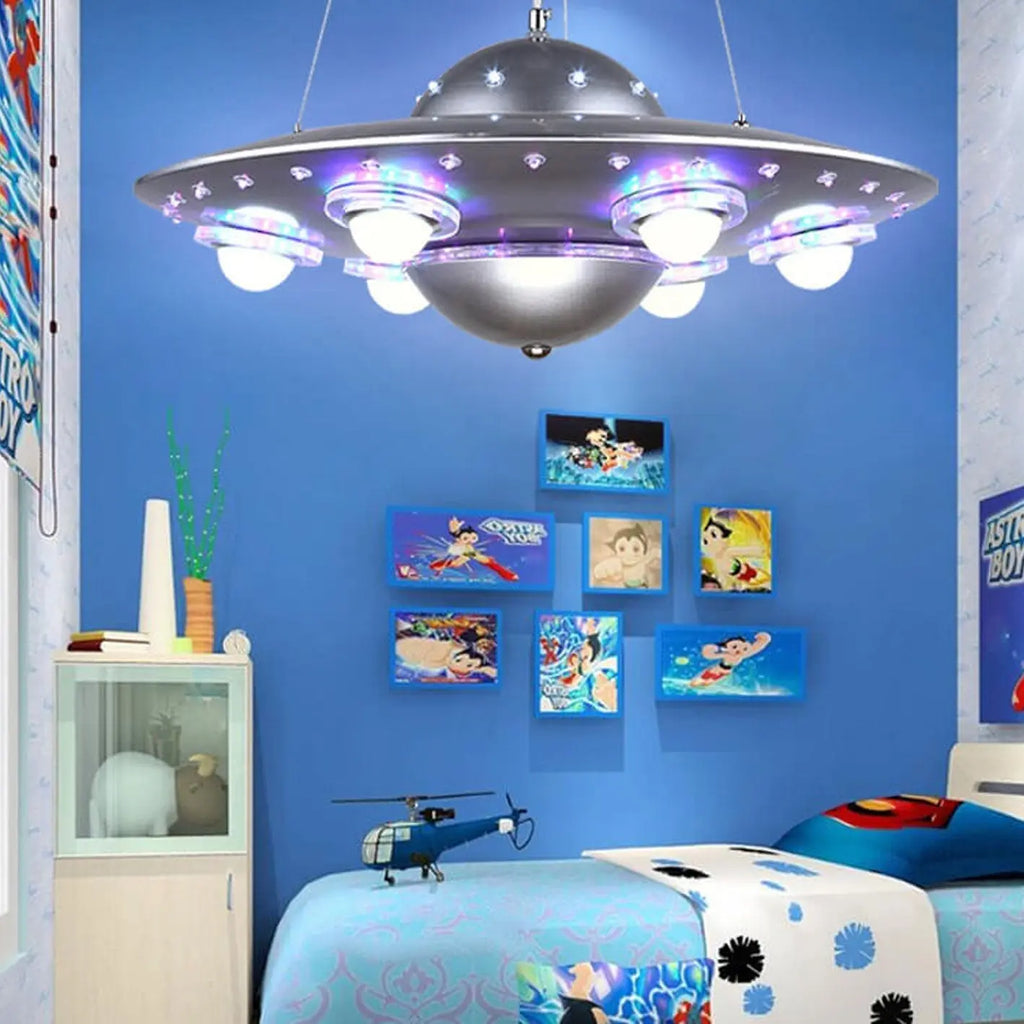 Creative Cartoon Ufo Flying Saucer LED Kids Chandelier Lumendat