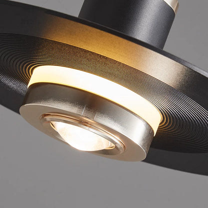 Modern Minimalist Cylinder Flying Saucer Metal LED Pendant Light for Living Room