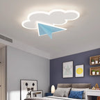 Lumendat Modern Art Deco Kids Iron Acrylic Cloud Plane LED Flush Mount Ceiling Light For Bedroom Lumendat
