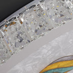 Modern Luxury Enamel Crystal Round LED Flush Mount Ceiling Light Lumendat