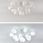 Modern Art Deco Tulip Flower Design 3/7/11/13 Light Semi-Flush Mount Ceiling Light For Living Room