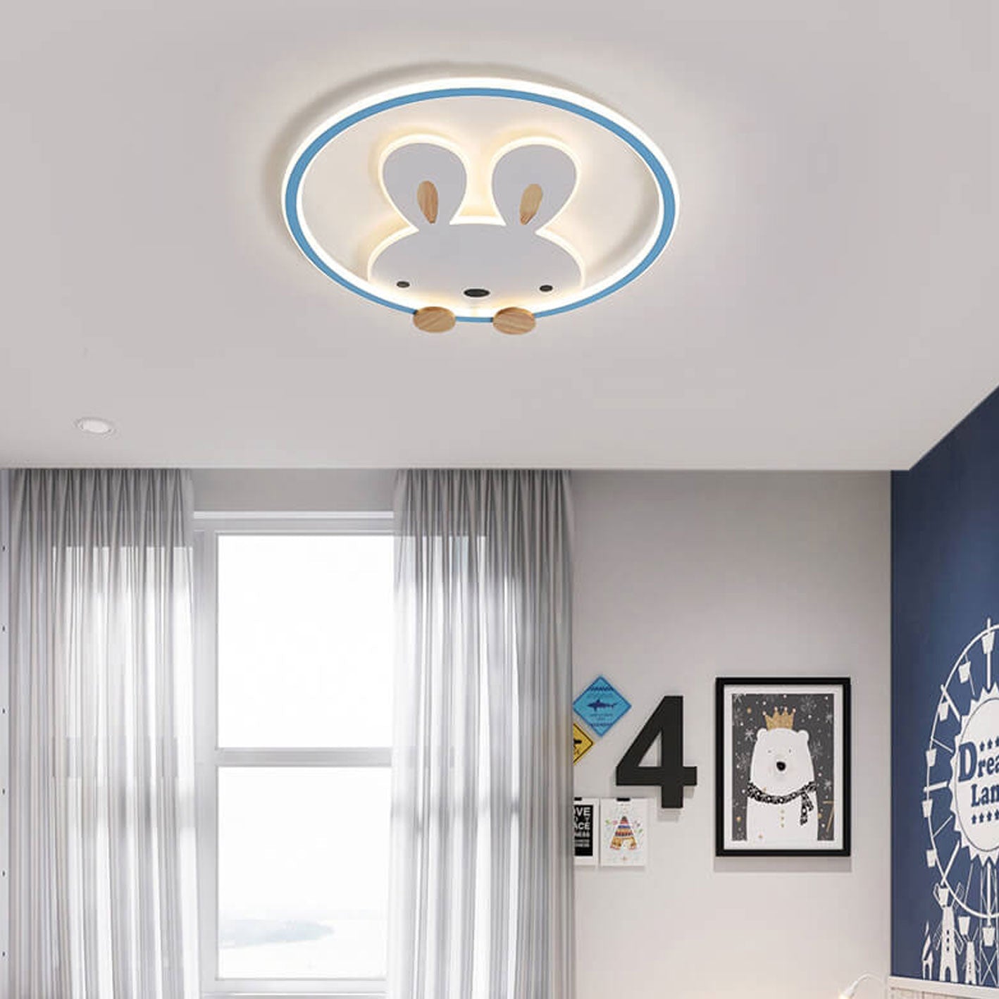 Lumendat Childlike Creative Cartoon Rabbit Design LED Flush Mount Light Lumendat