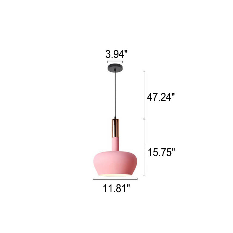 Nordic Macaron Aluminum Dome Bottle 1-light Pendant Light