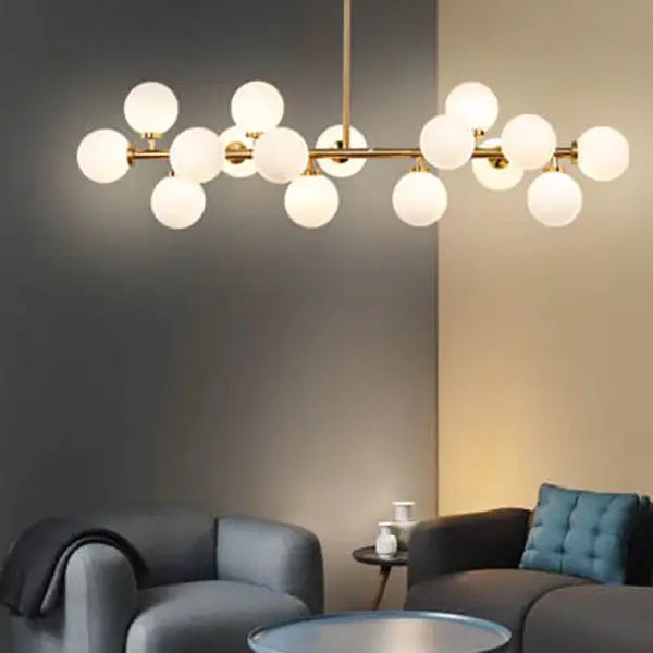 Nordic Light Luxury Magic Bean Glass Ball 16-light Island Light Chandelier Lumendat