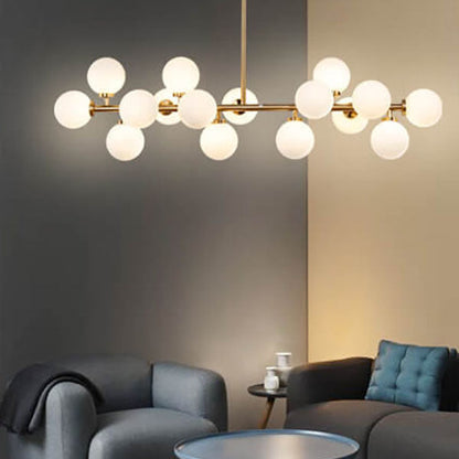 Nordic Light Luxury Magic Bean Glass Ball 16-light Island Light Chandelier