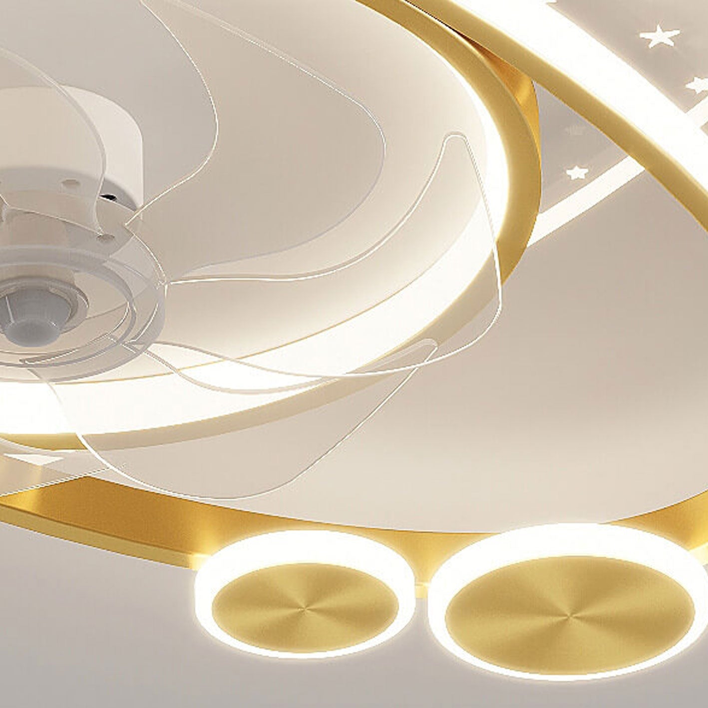 Lumendat Modern Creative Planet Star Effect LED Flush Mount Ceiling Fan Light Lumendat