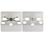 Nordic Light Luxury Glass Ball Iron Bracket 3/4/5 Light Semi- Flush Mount Ceiling Light